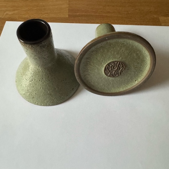 Jonathan Adler Green Candle Holders/bud vases (pair) - Picture 2 of 5
